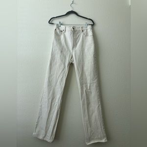 Abercrombie 90s Straight High Rise White Jeans, 29